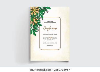 PLANTILLA DE INVITACIÓN FLORAL DE LA DUCHA NUPCIAL