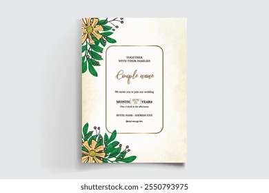 PLANTILLA DE INVITACIÓN FLORAL DE LA DUCHA NUPCIAL