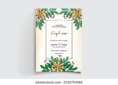 BRIDAL SHOWER FLORAL INVITATION TEMPLATE