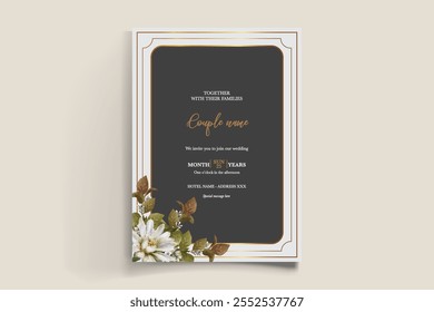 PLANTILLA DE INVITACIÓN FLORAL DE LA DUCHA NUPCIAL