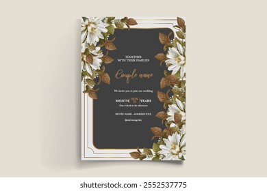 PLANTILLA DE INVITACIÓN FLORAL DE LA DUCHA NUPCIAL