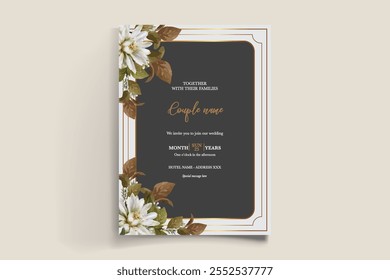 PLANTILLA DE INVITACIÓN FLORAL DE LA DUCHA NUPCIAL