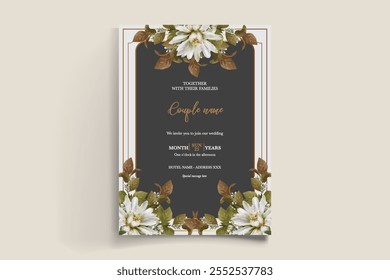 PLANTILLA DE INVITACIÓN FLORAL DE LA DUCHA NUPCIAL