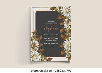 PLANTILLA DE INVITACIÓN FLORAL DE LA DUCHA NUPCIAL