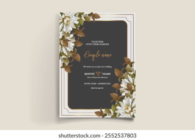 PLANTILLA DE INVITACIÓN FLORAL DE LA DUCHA NUPCIAL