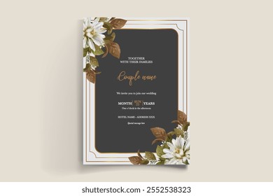 PLANTILLA DE INVITACIÓN FLORAL DE LA DUCHA NUPCIAL