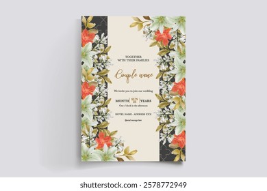 BRIDAL SHOWER FLORAL INVITATION TEMPLATE