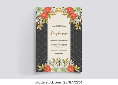 BRIDAL SHOWER FLORAL INVITATION TEMPLATE