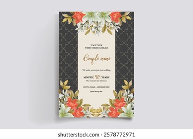 BRIDAL SHOWER FLORAL INVITATION TEMPLATE