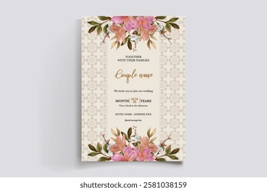 BRIDAL SHOWER FLORAL INVITATION TEMPLATE