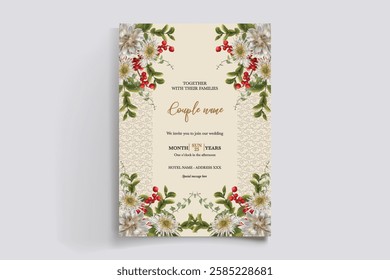 BRIDAL SHOWER FLORAL INVITATION TEMPLATE