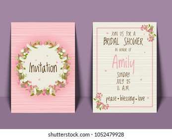 Bridal shower invitation card templates.