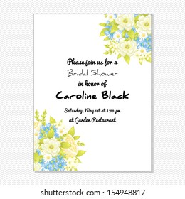 Bridal Shower invitation card. Vector file has few layers for easy using.