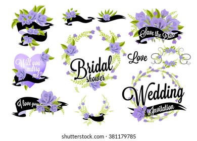 Bridal Shower Lettering invitation card