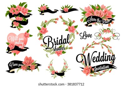 Bridal Shower Lettering invitation card