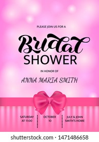 Bridal shower lettering. Word for banner or poster. Vector illustration