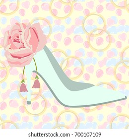 Bridal Shower Seamless Pattern. Pink and blue Wedding background. Wedding vector illustration.