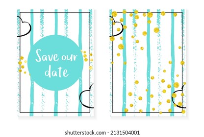 Bridal Template. Golden Glittery Magazine. Mint Glowing Wallpaper.White Element. Turquoise Branding Art. Scandinavian Particles Set. Stripe Bridal Template