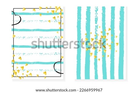 Bridal Template. Golden Magic Frame. Glowing Particles. White Festive Illustration. Stripe Scatter Print. Mint Spray. Hand Drawn Magazine Set. Turquoise Bridal Template
