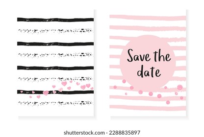 Bridal Template. Splatter Particle. Scandinavian Stardust Set. Stripe Stylish Element. Pink Dream Design. White Party Concept. Rose Scatter Particles. Stripe Bridal Template