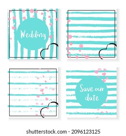 Bridal Texture. Rose Konzept. Mint Glittery Broschüre. Türkisfarbener Minimal-Einladung. 14. Februar Partikel Set. Streifen festlicher Flyer. rosafarbene Gatsby-Abdeckung. rosafarbene Bridal-Textur