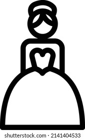 bridal vector illustration isolated on a transparent background. stroke vector icons for concept or web graphics.