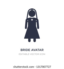 bride avatar icon on white background. Simple element illustration from People concept. bride avatar icon symbol design.