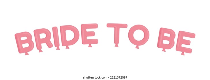 Bride to be decorative text semi flat color vector object. Editable element. Full sized item on white. Simple cartoon style illustration for web graphic design and animation. Fredoka One font used