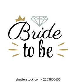 Bride to be invitation wedding party typography sticker icon sign design vector