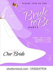 Bride to be party violet invitation card
