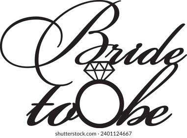 Bride to be ring diamond sign design laser cut cake topper