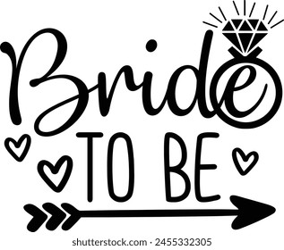 Braut wird Hochzeit Zeremonie Typografie Design