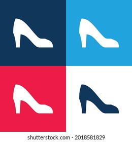 Vier-Farben-Minimal-Icon-Set in Brautblau und Rot