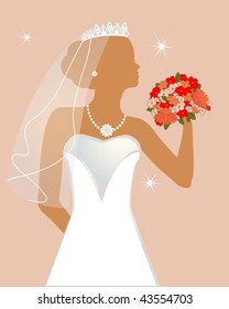 bride with bouquet of flowers