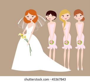 Bride and bridesmaids