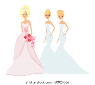 Bride with bridesmaids