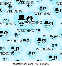 bride and broom seamless pattern