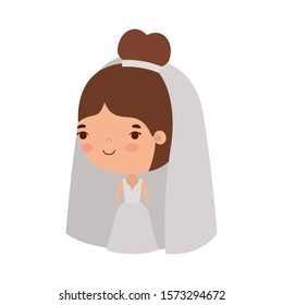 Bride cartoon design, Wedding marriage love celebration invitation and engagement theme Vector illustration