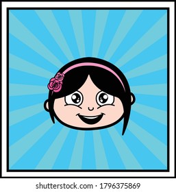 Carátula de caricatura de novia Ilustración de diseño de carácter vector
