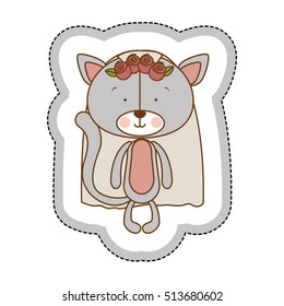 bride cartoon icon image 
