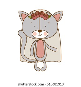 bride cartoon icon image 
