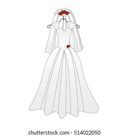 bride cartoon icon image 