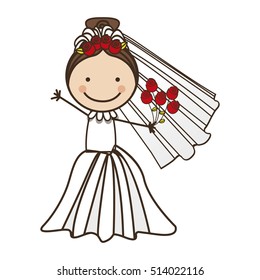 bride cartoon icon image 