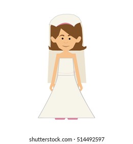 bride cartoon icon image 