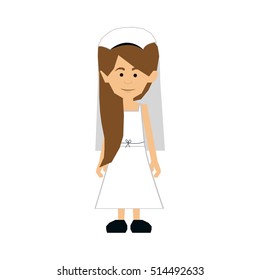 bride cartoon icon image 