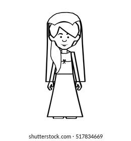 bride cartoon icon image 