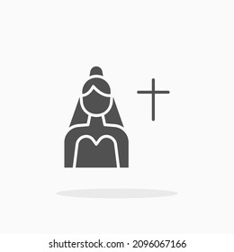 Bride christian icon. Solid or glyph style. Vector illustration. Enjoy this icon for your project.