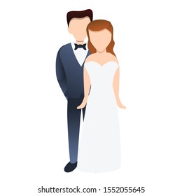 Bride couple icon. Cartoon of bride couple vector icon for web design isolated on white background