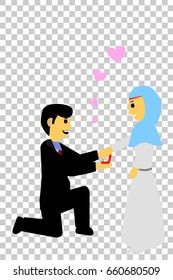 Bride Couple Muslim and Muslimah (Islam People) 