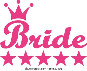 Bride with crown and five stars